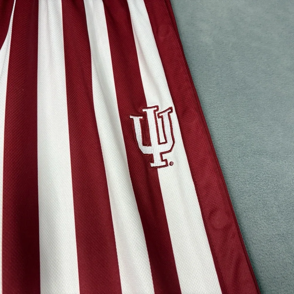 IU Adidas Size Large Youth Red White Striped Warm Up Tear Away Pants Basketball